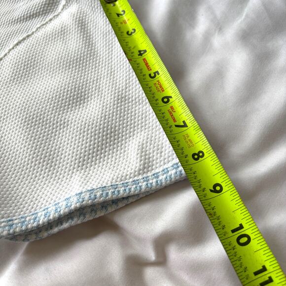 Renee M Sport embroidered waffle‑knit V‑neck tee white blue trim L 14‑16 - Picture 5 of 8